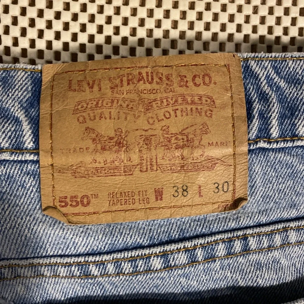 Y2KLevis 550 Jeans Mens 38x30 Blue Relaxed Tapered Light Wash Y2K‎ Denim